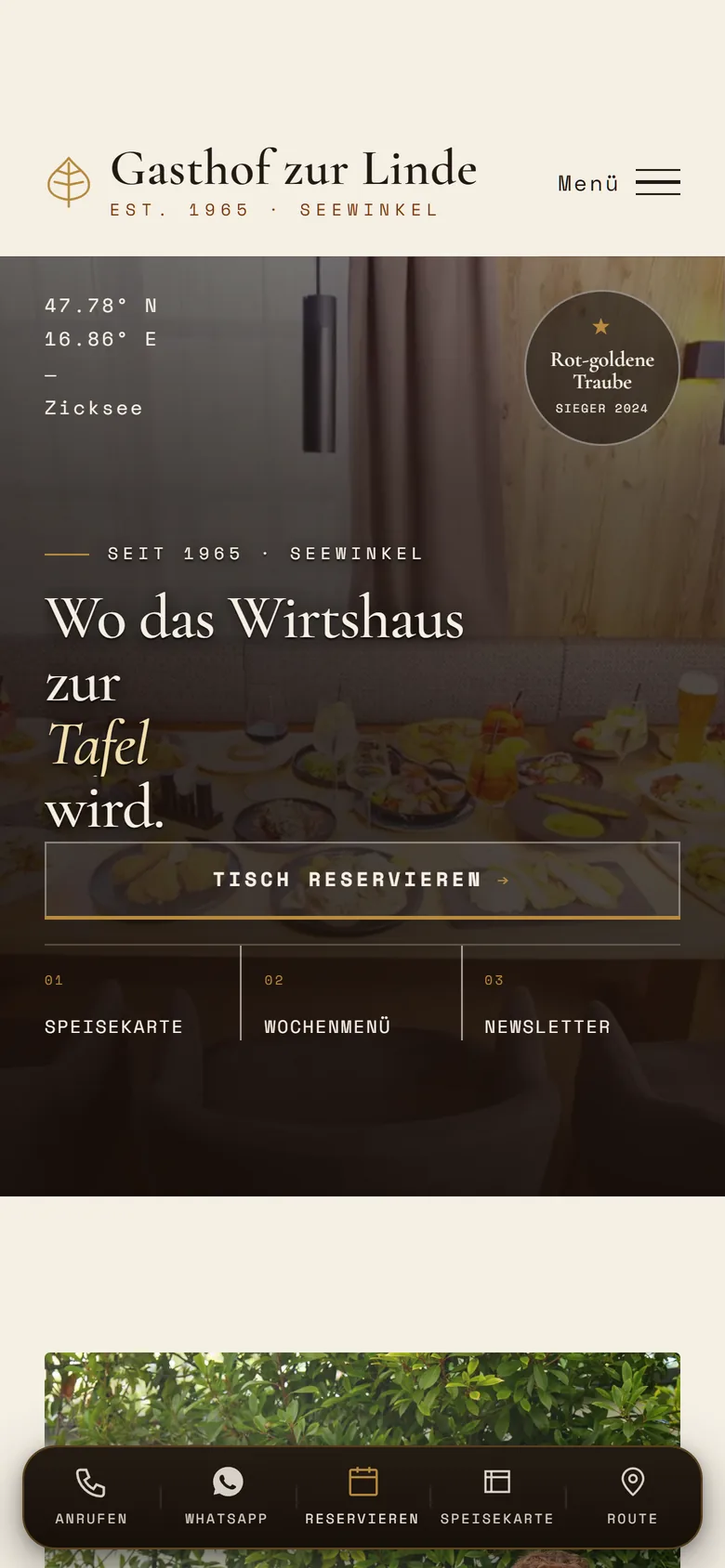 Startseite Gasthof zur Linde auf dem Handy